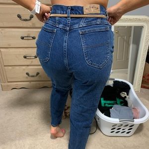 Riders medium to dark wash mom jeans